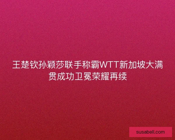 王楚钦孙颖莎联手称霸WTT新加坡大满贯成功卫冕荣耀再续